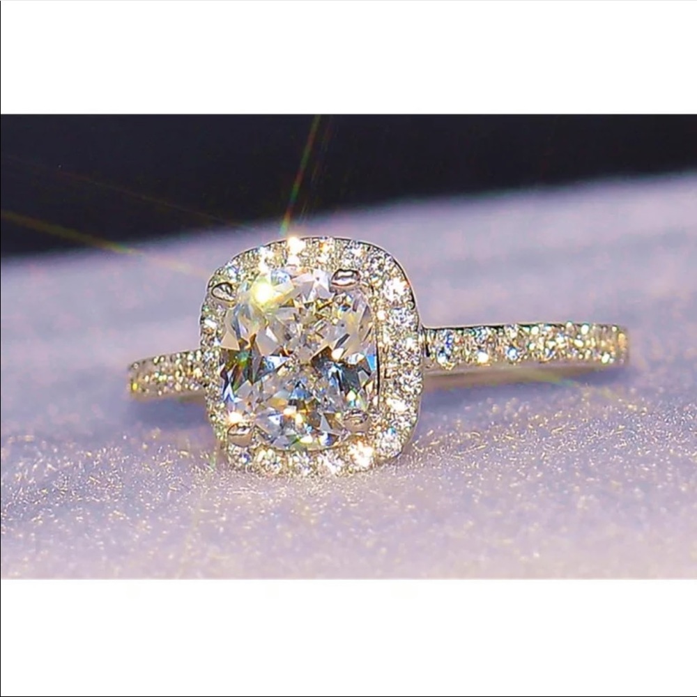 ¥ Bridal S925 silver cz diamond RING - Picture 8 of 9